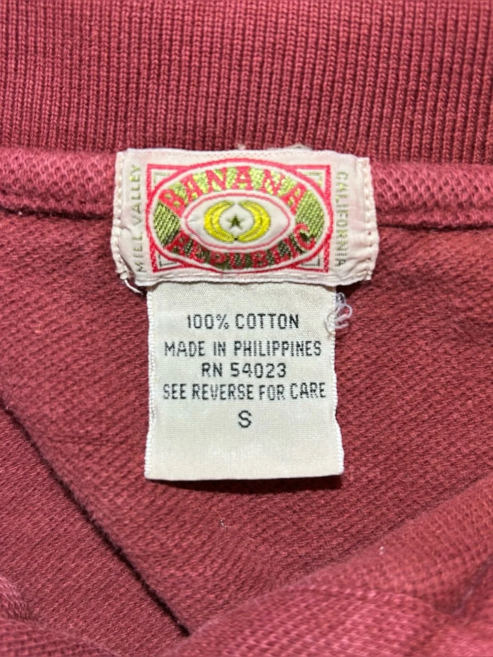 Vintage Banana Republic Long Sleeve Pique Polo Sz S